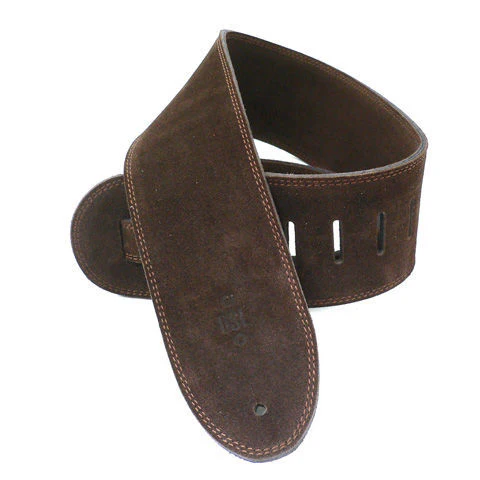 DSL Premium Triple Suede Guitar Strap 3.5" Triple Ply - Brown - Image 2