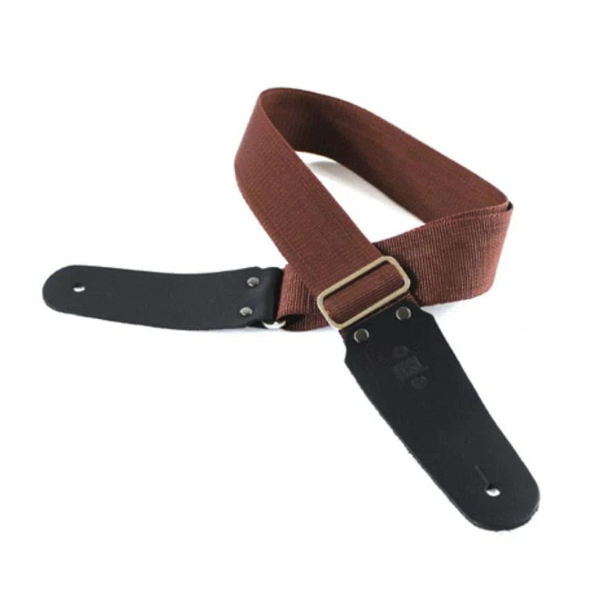 DSL Straps Classic Polypropylene Guitar Strap 2" - Brown - Image 2