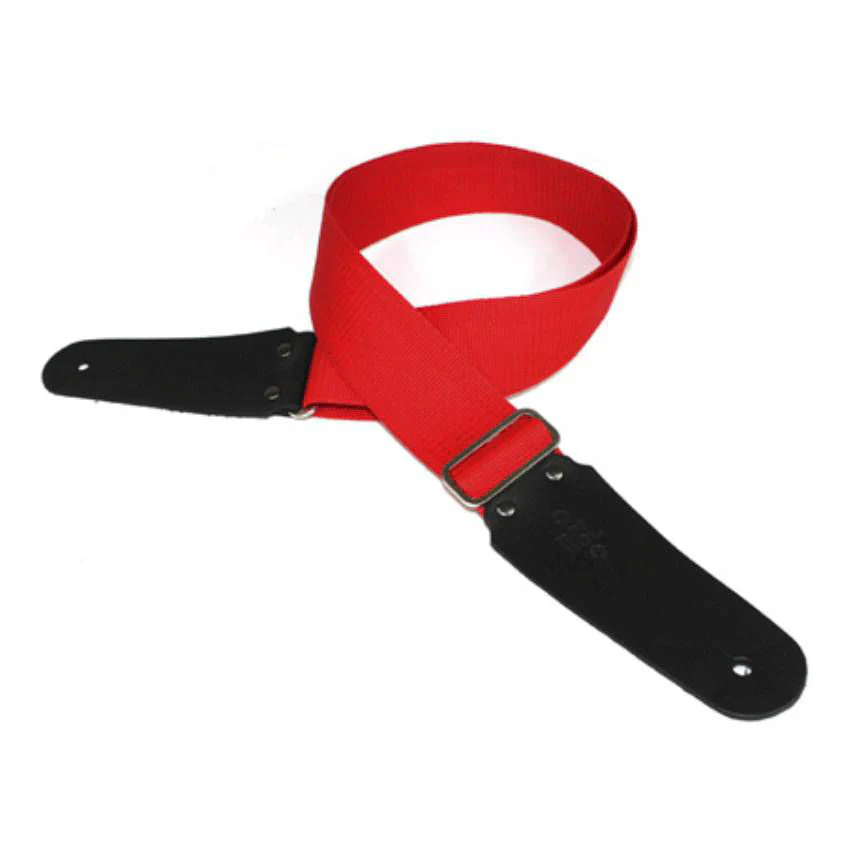 DSL Straps Classic Series Polypropylene Guitar Strap 2in - Red - Image 2