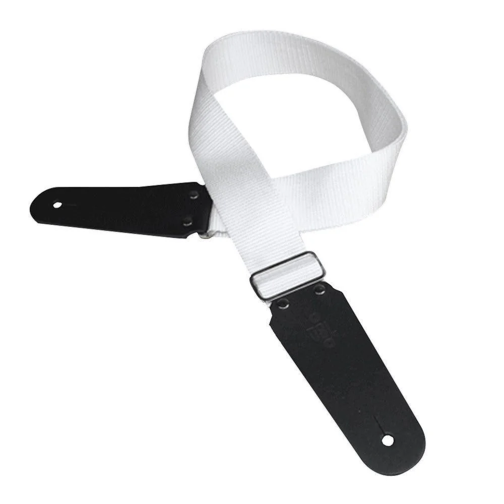 DSL Straps Classic Series Polypropylene Guitar Strap 2in - White - Image 2