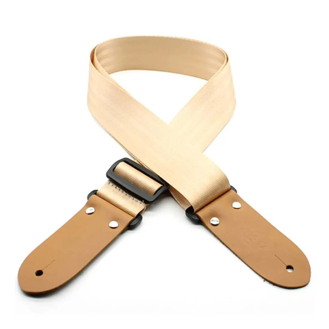 DSL Straps Classic Series Seat Belt Guitar Strap 2in Webbing - Gold - Image 2