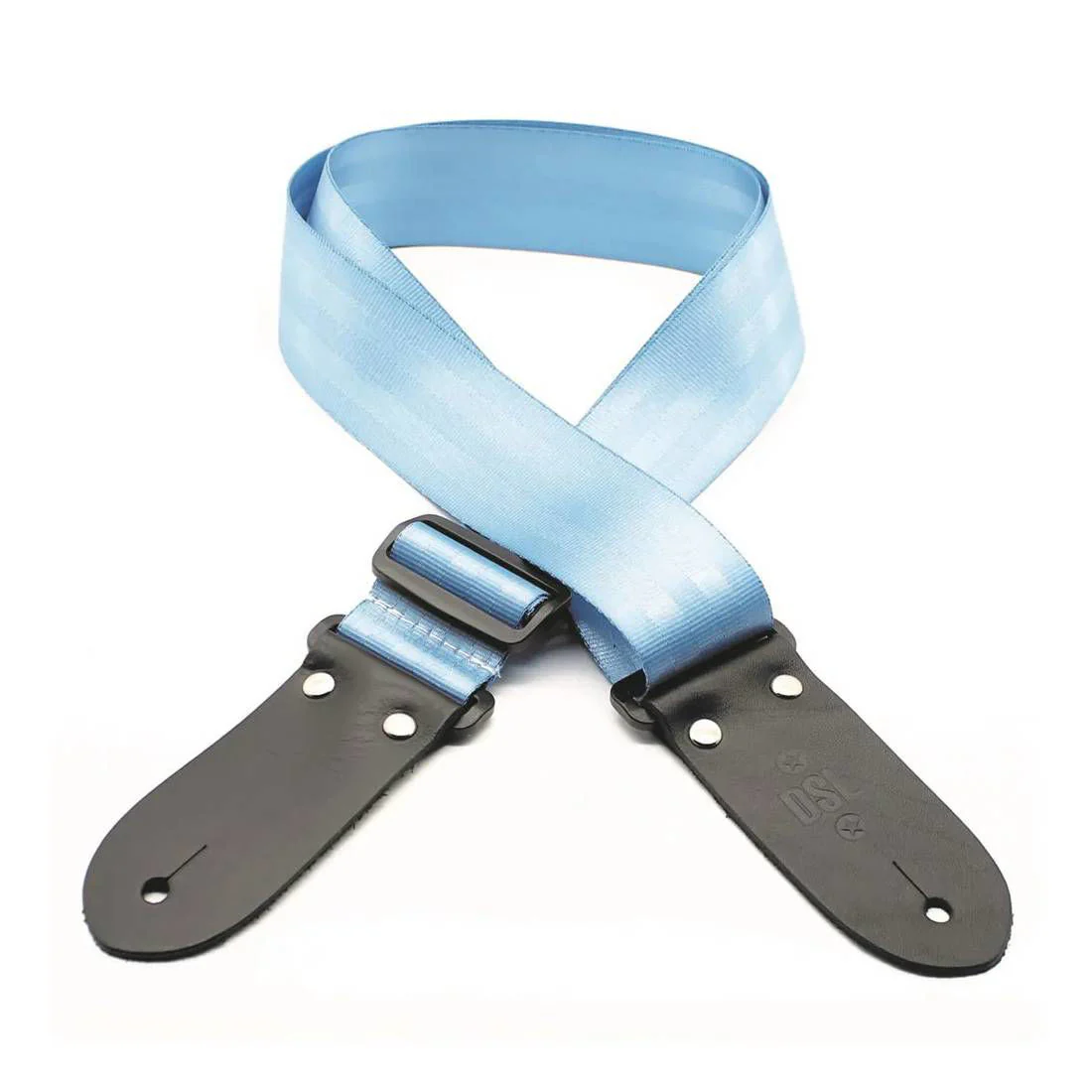 DSL Straps Classic Series Seat Belt Guitar Strap 2in Webbing - Light Blue - Image 2