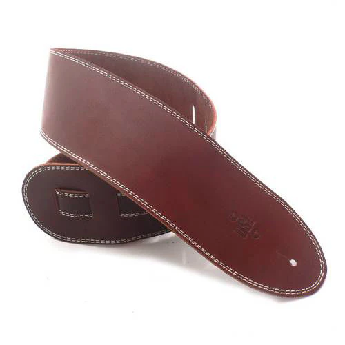 DSL Straps Classic Series Single Ply Guitar Strap 3.5in - Maroon/Beige Stitch - Image 2