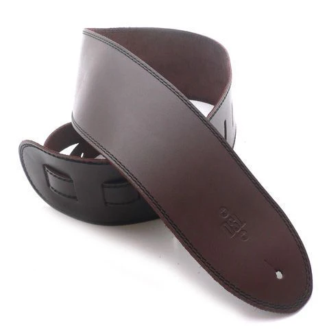 DSL Straps Classic Series Single Ply Guitar Strap 3.5in - Saddle Brown/Black Stitch