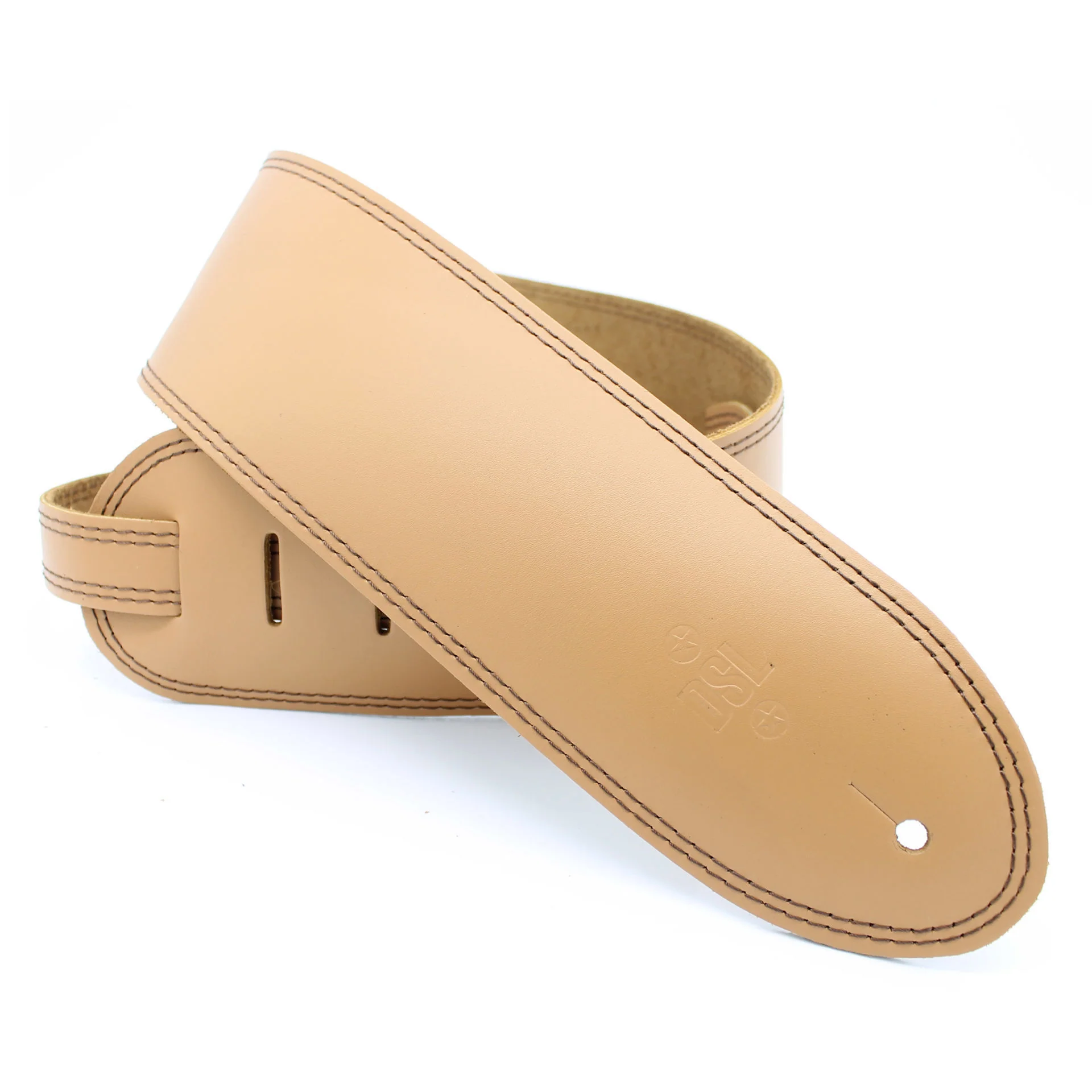 DSL Straps Classic Series Single Ply Guitar Strap 3.5in - Tan/Brown Stitch - Image 2