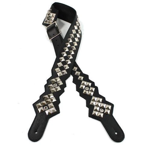 DSL Straps Metal Series RR Tribute Guitar Strap 2.5in - Black/Black - Image 3