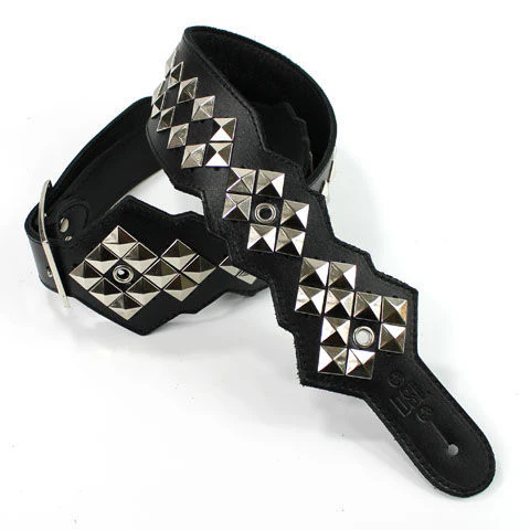 DSL Straps Metal Series RR Tribute Guitar Strap 2.5in - Black/Black - Image 4