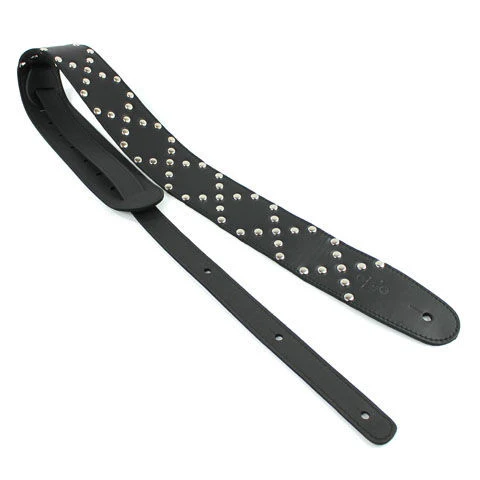 DSL Straps Metal Series Stud Metal Guitar Strap 2.5in Stud Pattern X - Black - Image 3
