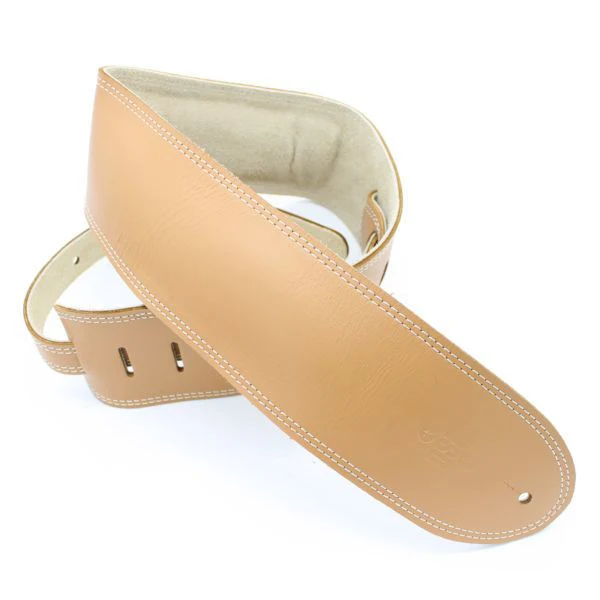 DSL Straps Premium Series Suede Guitar Strap 3.5in Leather & Padded Suede - Tan/Beige
