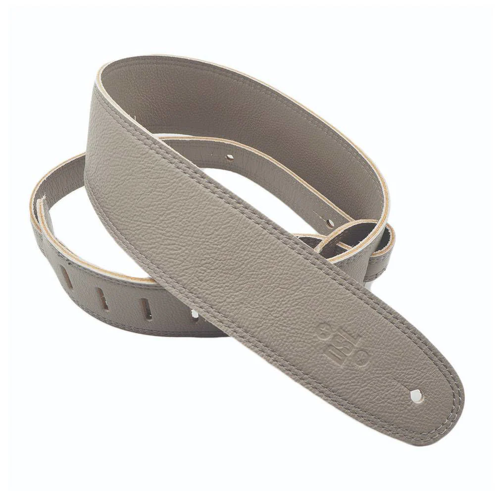 DSL Straps Premium Series Triple Garment Leather Guitar Strap 2.5in - Grey - Image 2