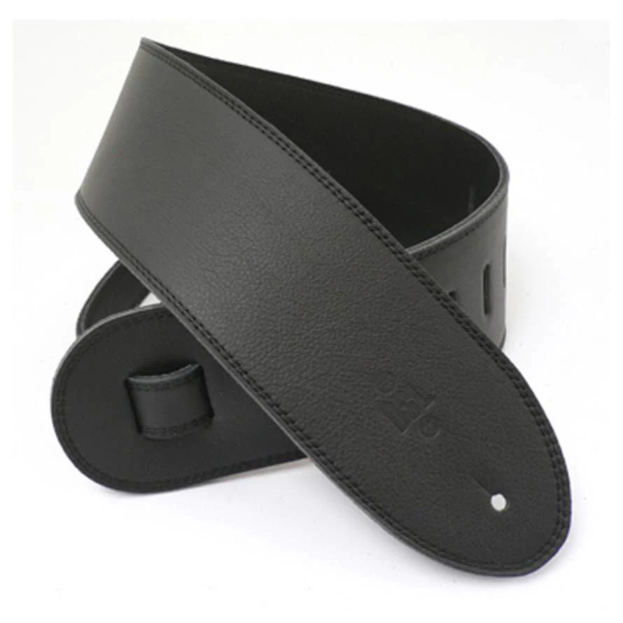 DSL Straps Premium Series Triple Garment Leather Guitar Strap 3.5in - Black - Image 2