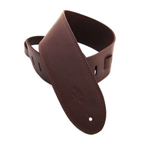 DSL Straps Premium Series Triple Garment Leather Guitar Strap 3.5in - Brown - Image 2