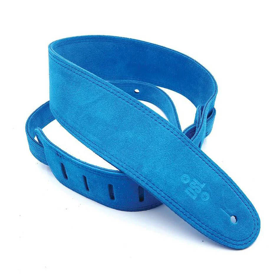 DSL Straps Premium Series Triple Suede Guitar Strap 2.5in Triple Ply - Blue - Image 2