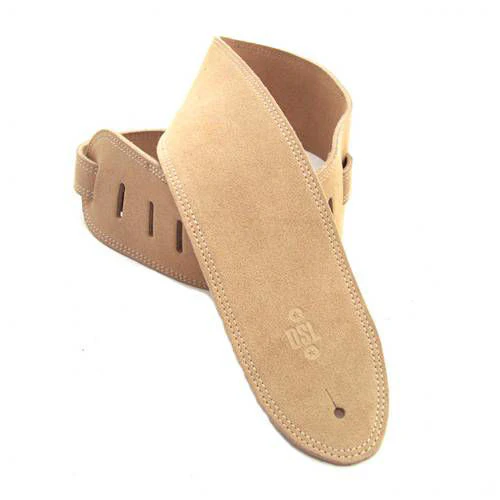 DSL Straps Premium Series Triple Suede Guitar Strap 3.5in Triple Ply - Beige - Image 2