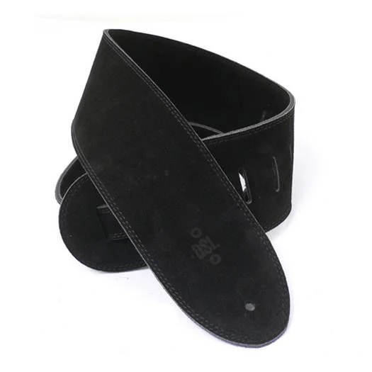 DSL Straps Premium Series Triple Suede Guitar Strap 3.5in Triple Ply - Black - Image 2