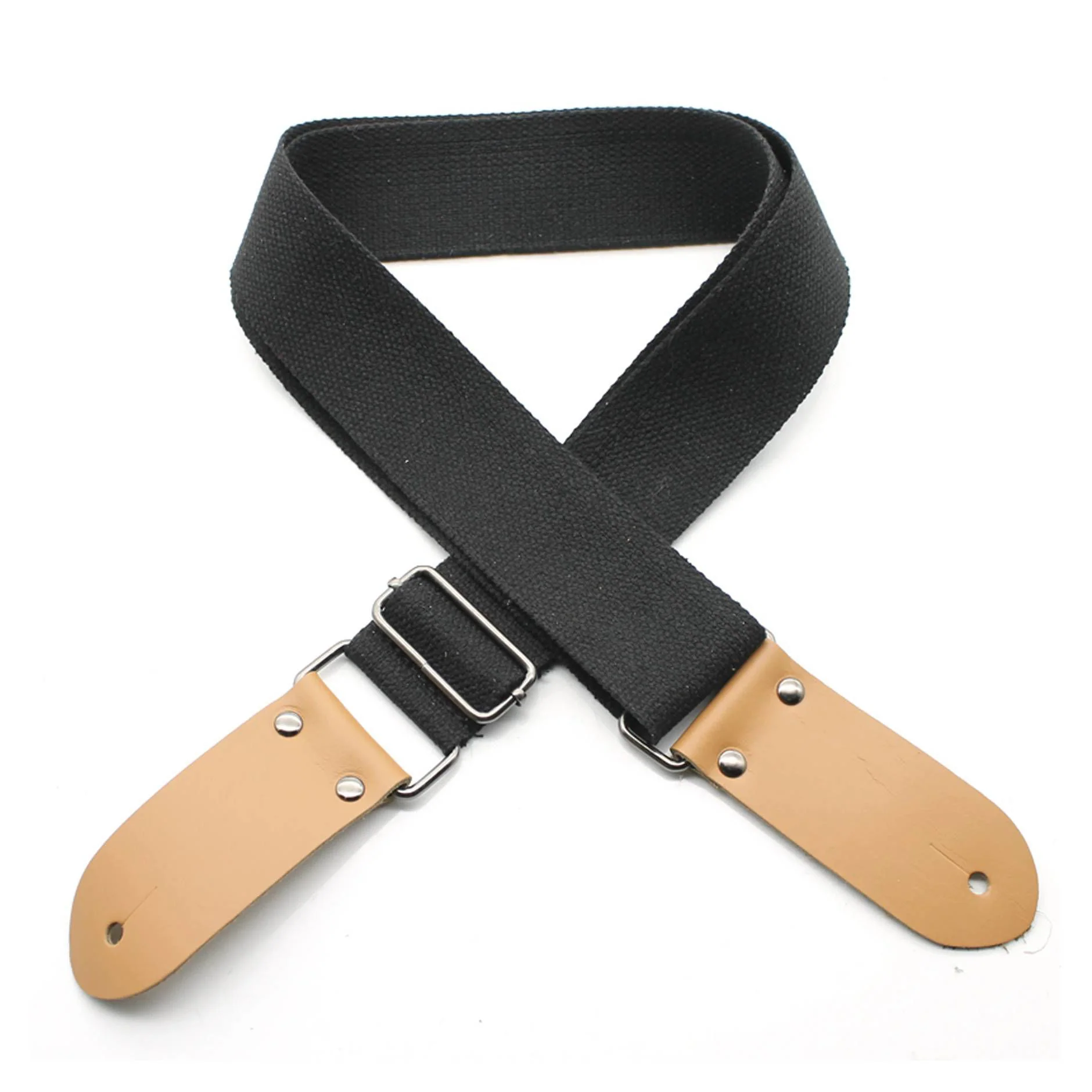 DSL Straps Weaving Cotton Guitar Strap 2" - Black - Image 2