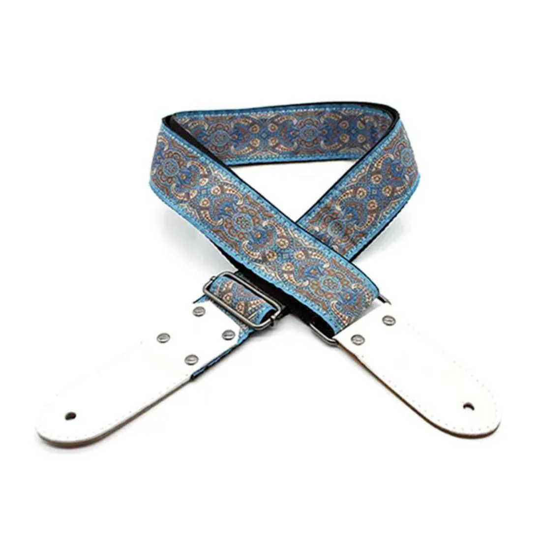 DSL Straps Weaving Jacquard Weaving Guitar Strap 2"  - TAD Blue - Image 2