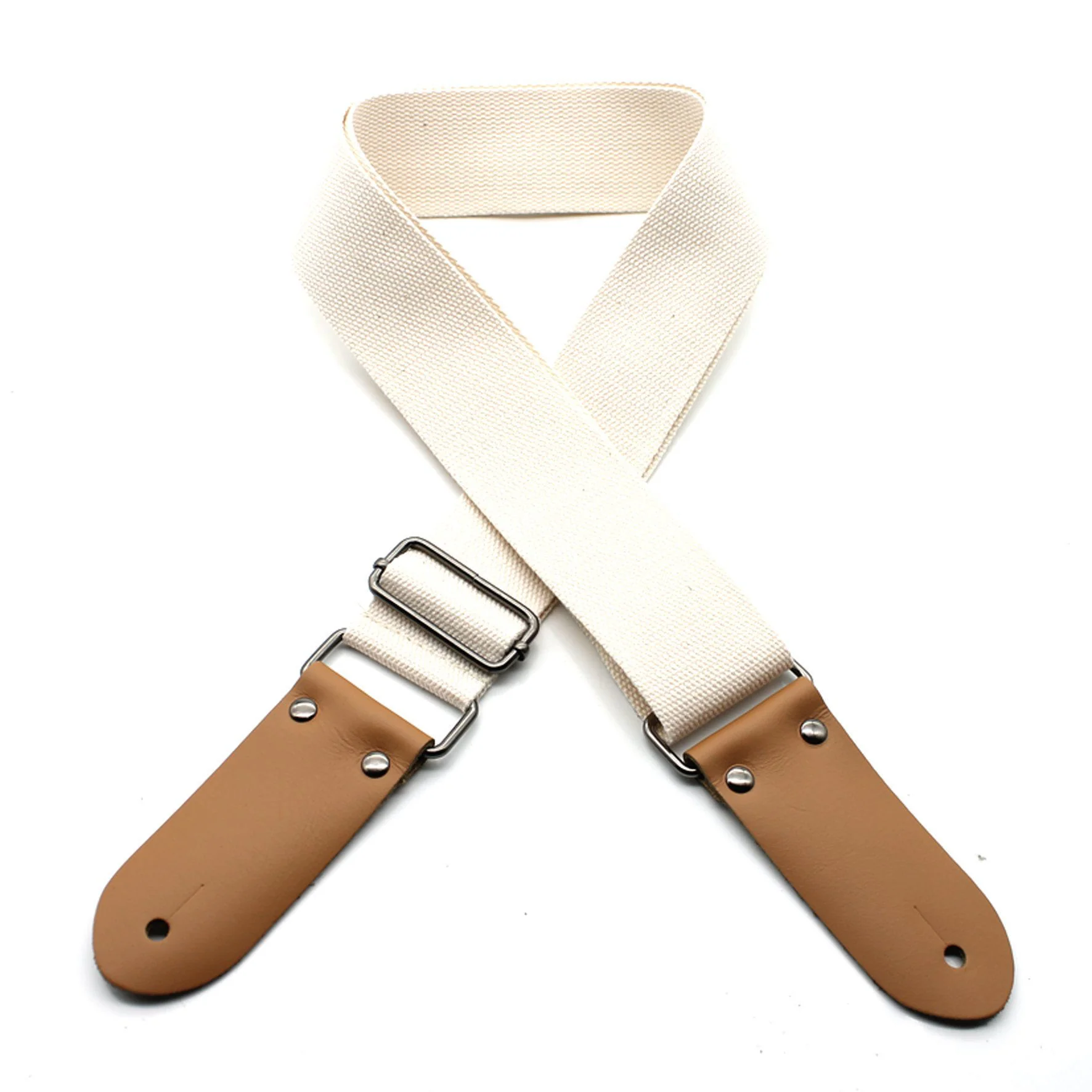 DSL Straps Weaving Series Cotton Guitar Strap 2in - Beige - Image 2