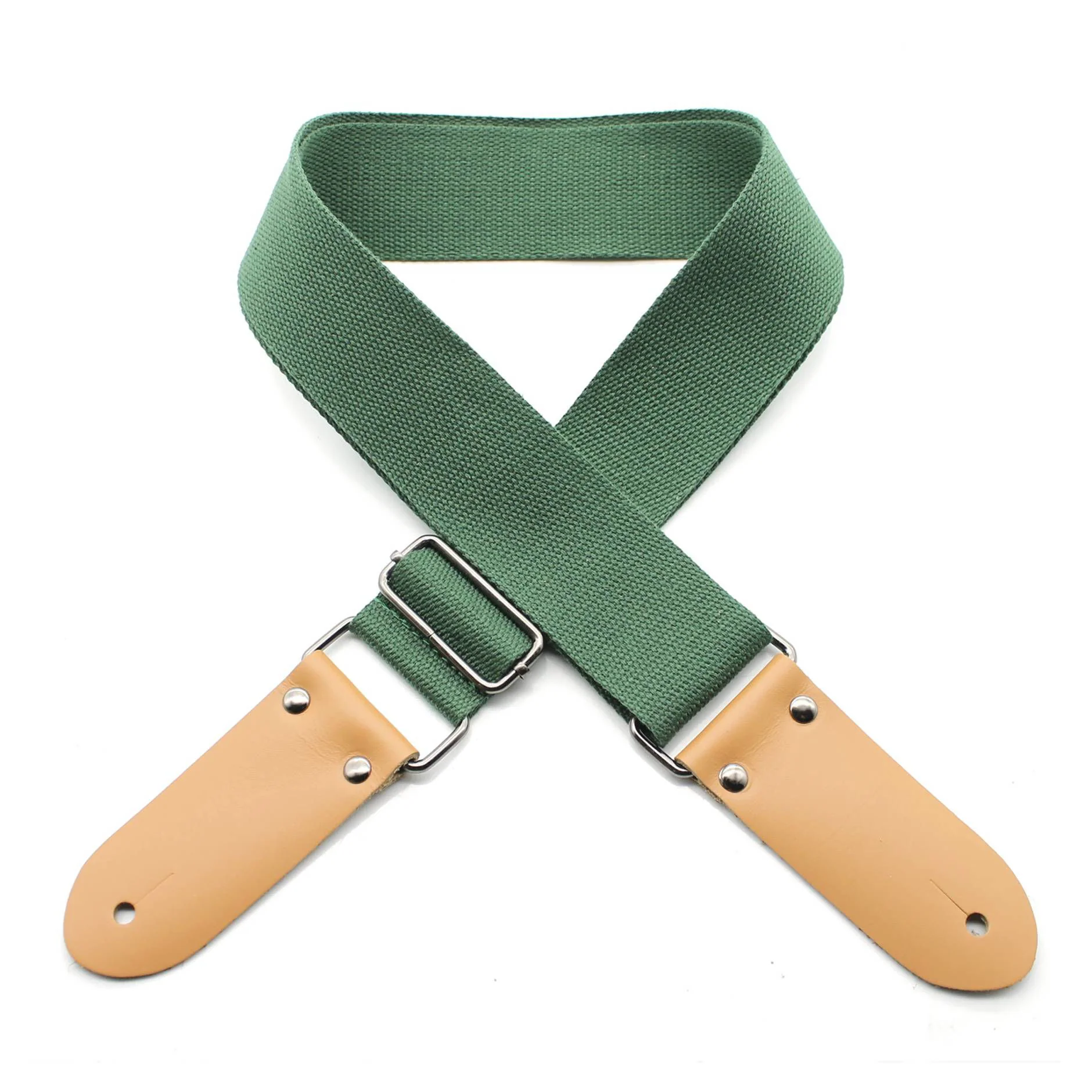 DSL Straps Weaving Series Cotton Guitar Strap 2in - Green - Image 2