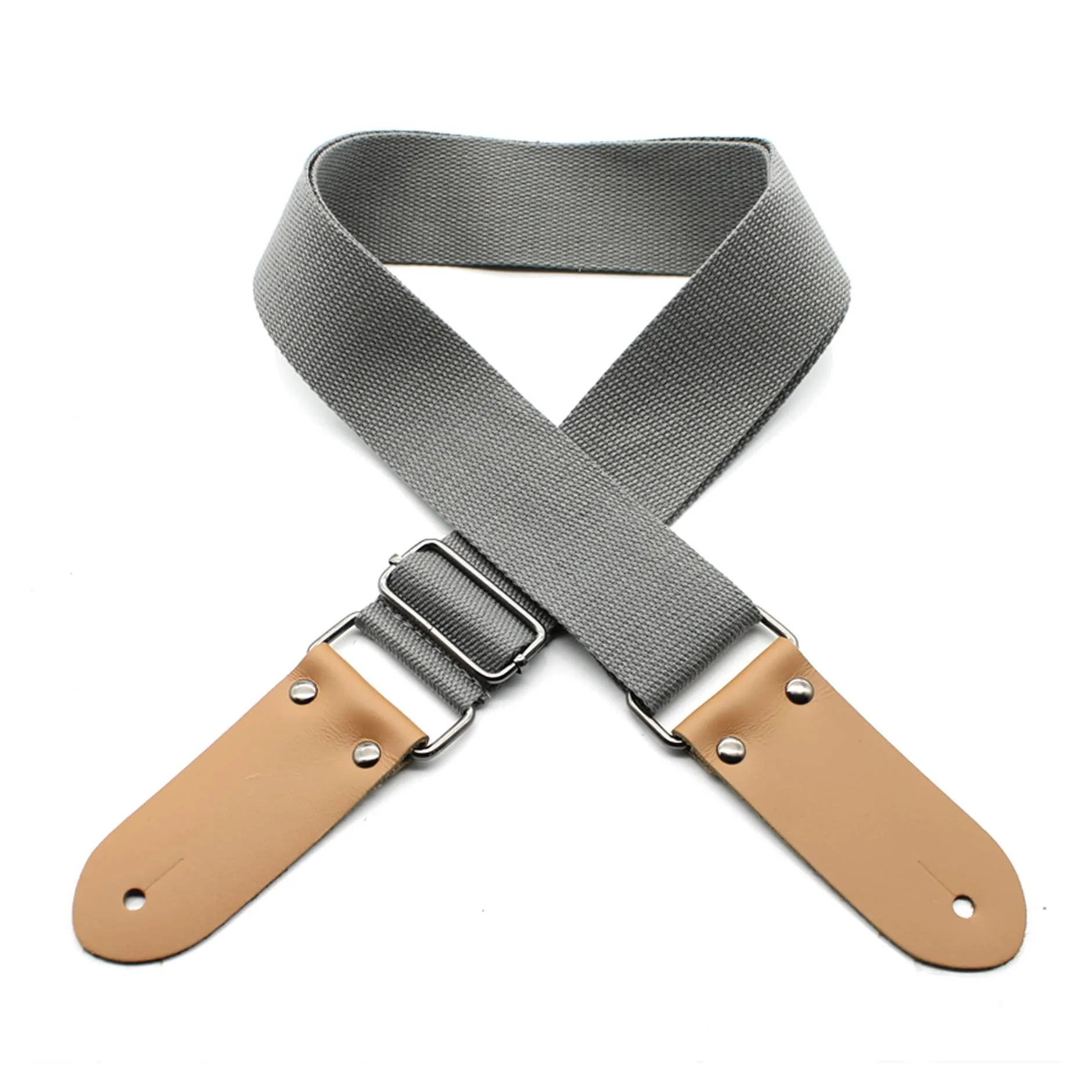 DSL Straps Weaving Series Cotton Guitar Strap 2in - Grey - Image 2