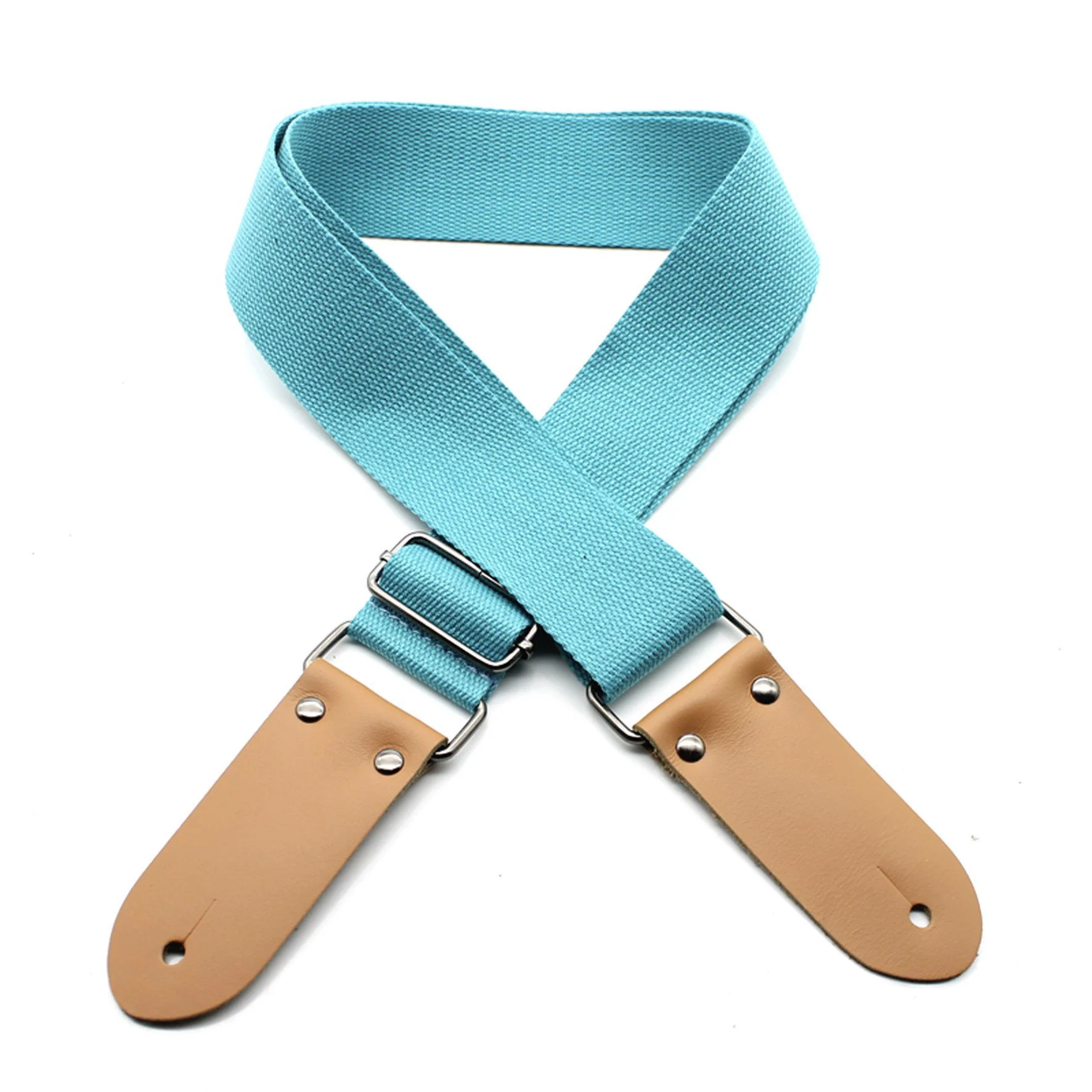 DSL Straps Weaving Series Cotton Guitar Strap 2in - Light Blue - Image 2