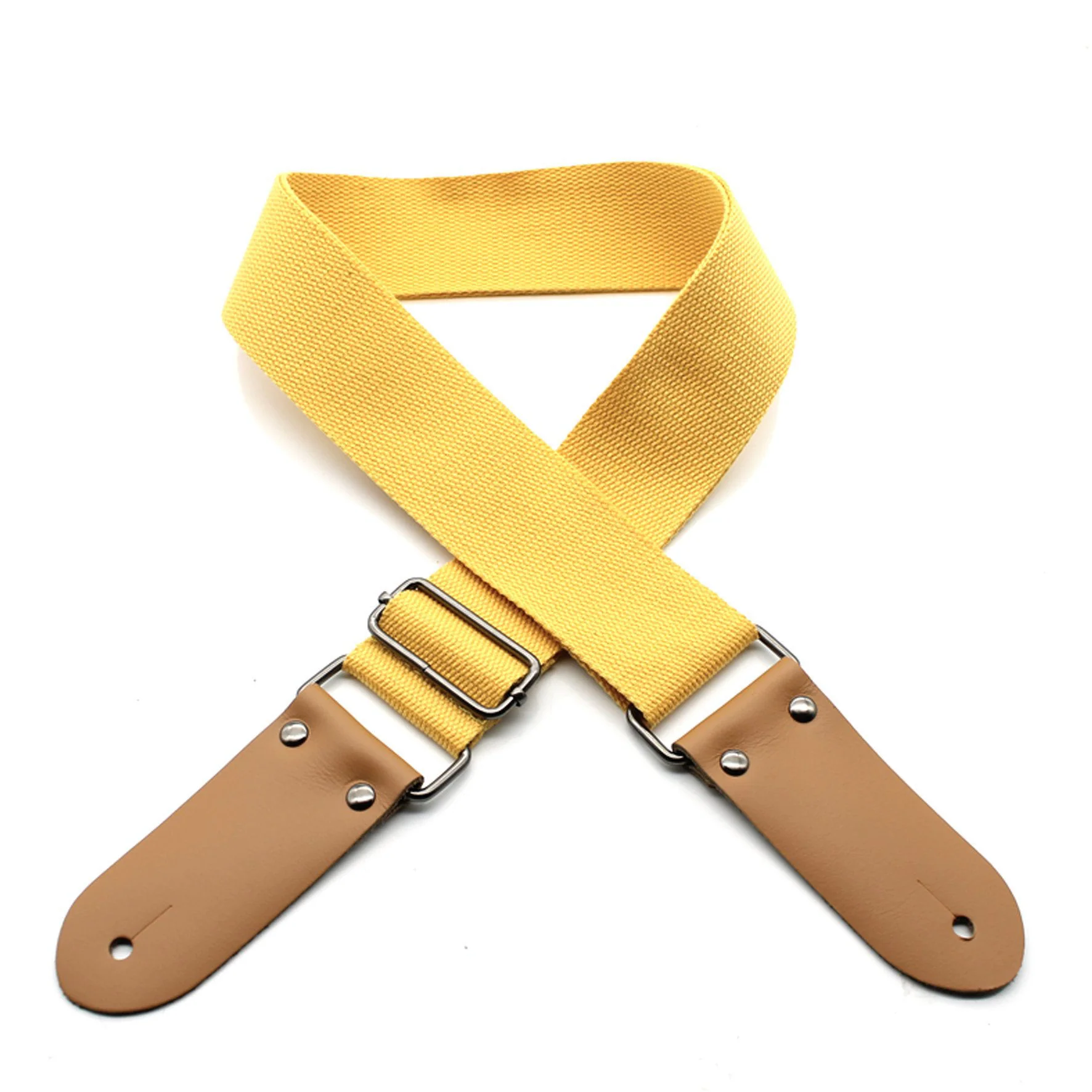 DSL Straps Weaving Series Cotton Guitar Strap 2in - Yellow - Image 2