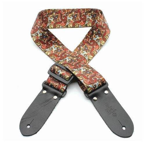 DSL Straps Weaving Series Digital Print Poly Guitar Strap 2in - PAIS Brown - Image 2