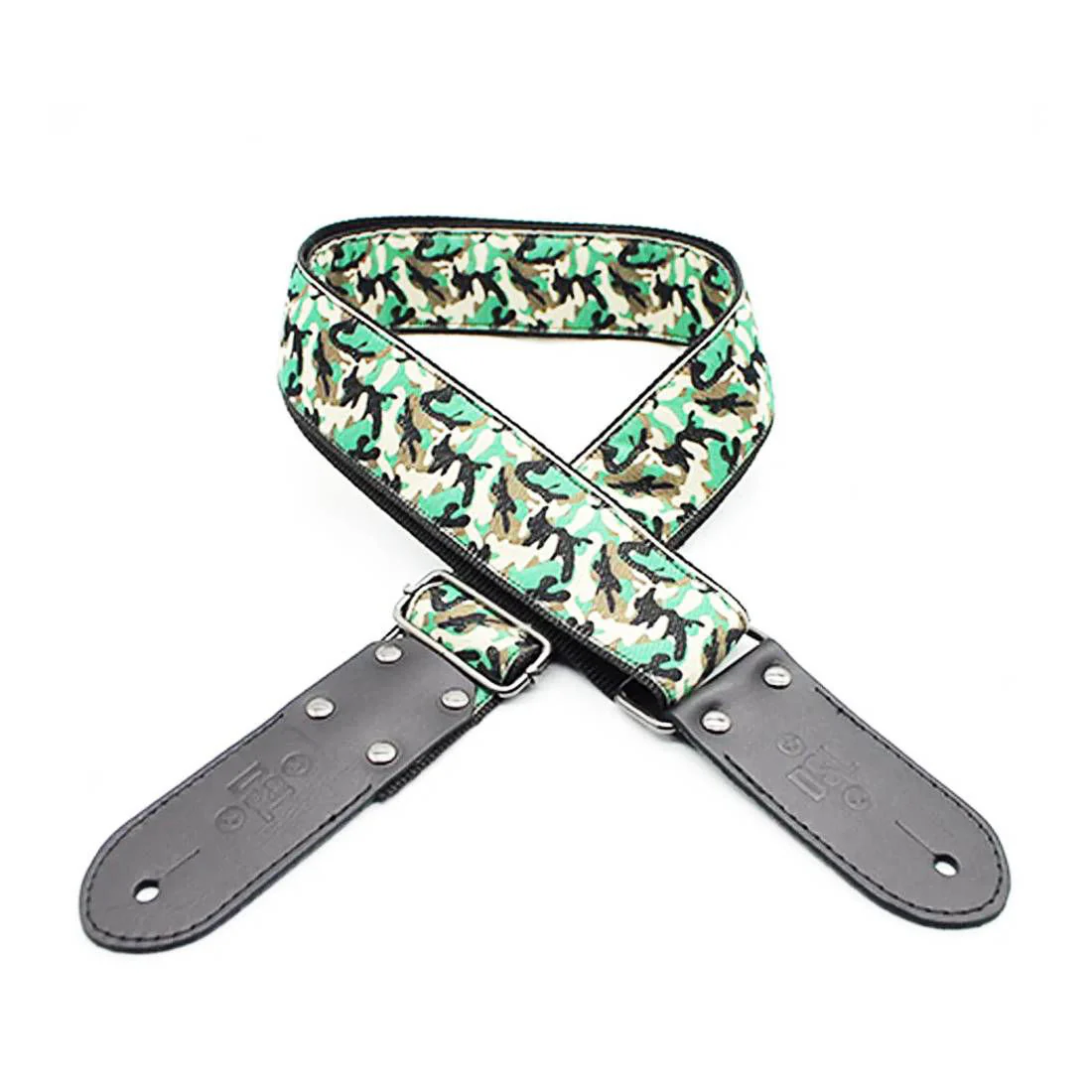 DSL Straps Weaving Series Jacquard Weaving Guitar Strap 2in  - Camo Green - Image 2