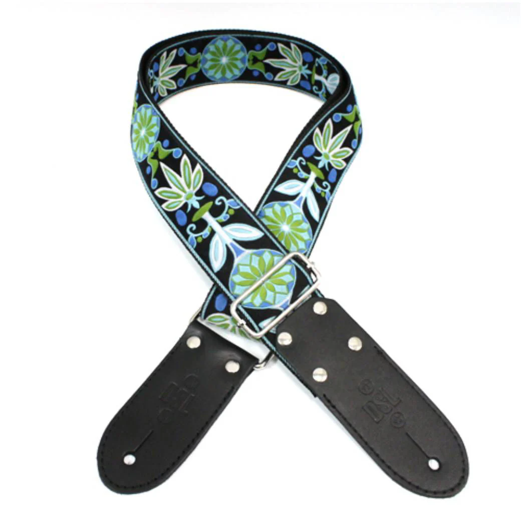 DSL Straps Weaving Series Jacquard Weaving Guitar Strap 2in  - Fair Blue - Image 2