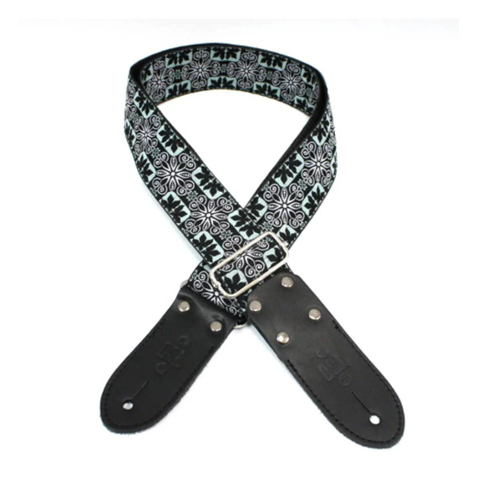 DSL Straps Weaving Series Jacquard Weaving Guitar Strap 2in  - FIL White - Image 2