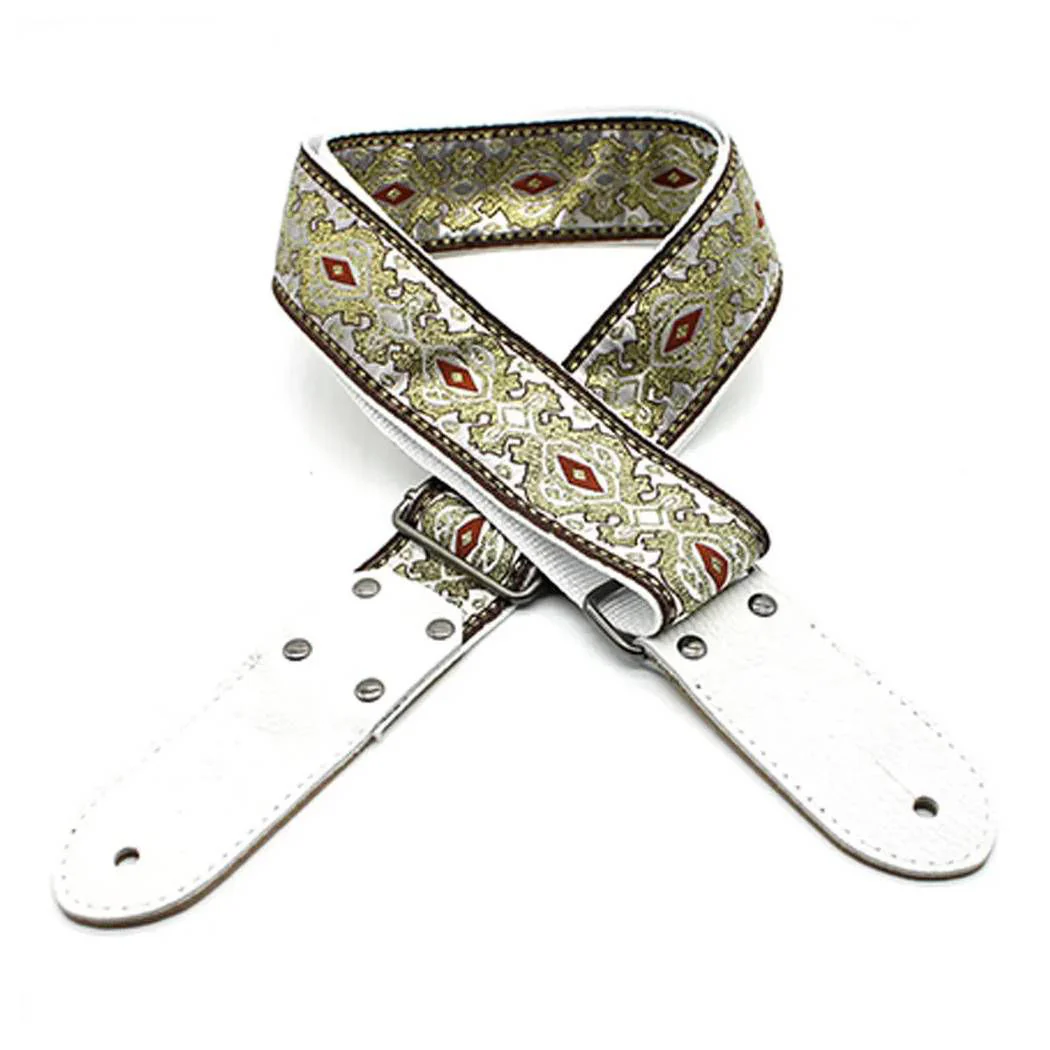 DSL Straps Weaving Series Jacquard Weaving Guitar Strap 2in  - King Gold - Image 2
