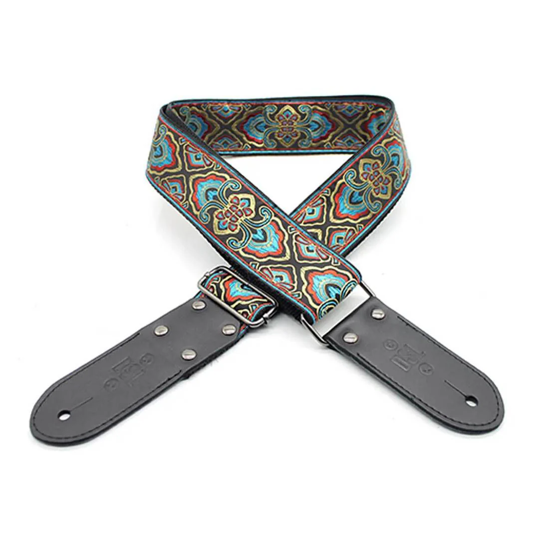DSL Straps Weaving Series Jacquard Weaving Guitar Strap 2in  - Mermaid Blue - Image 2