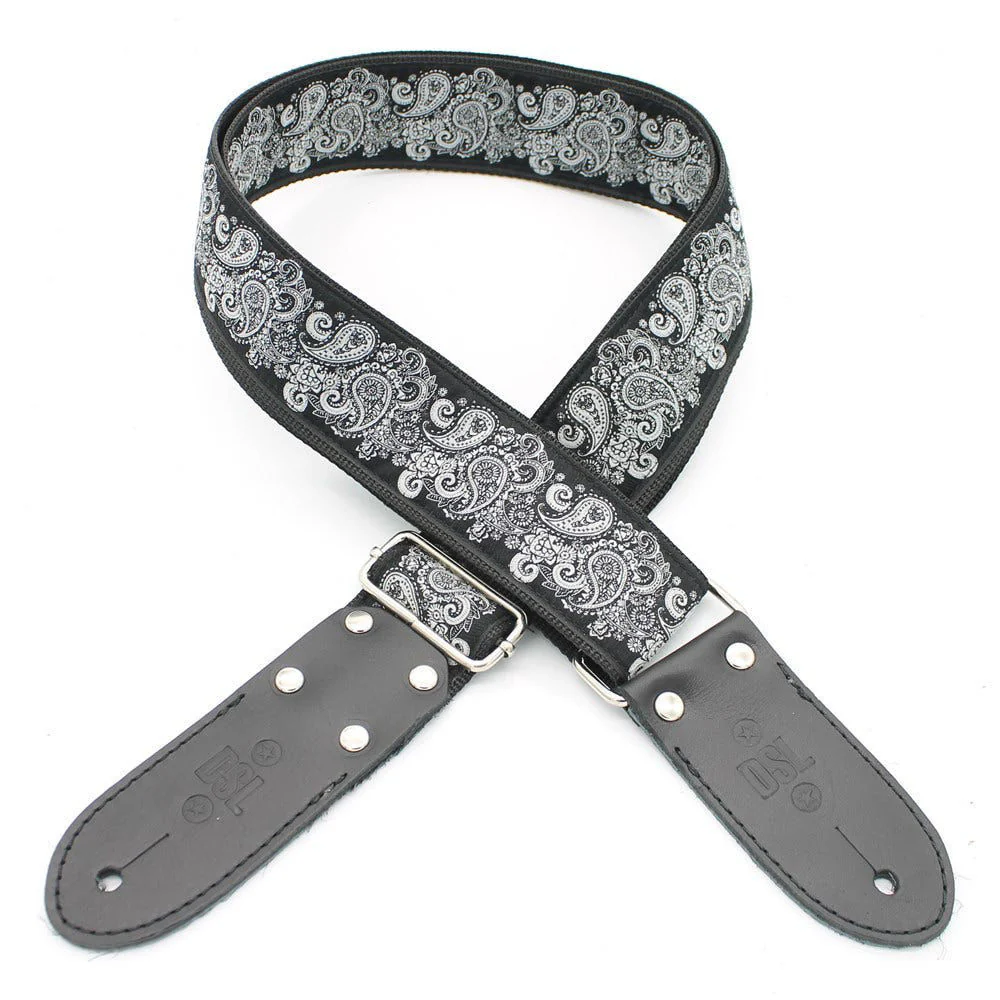 DSL Straps Weaving Series Jacquard Weaving Guitar Strap 2in  - Pais Black - Image 2