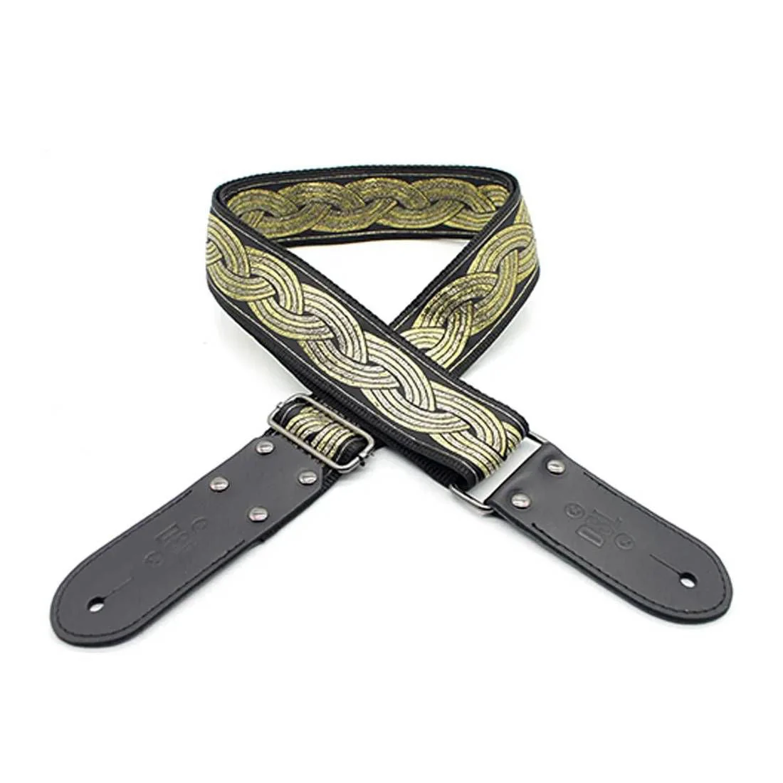 DSL Straps Weaving Series Jacquard Weaving Guitar Strap 2in  - Plat Gold