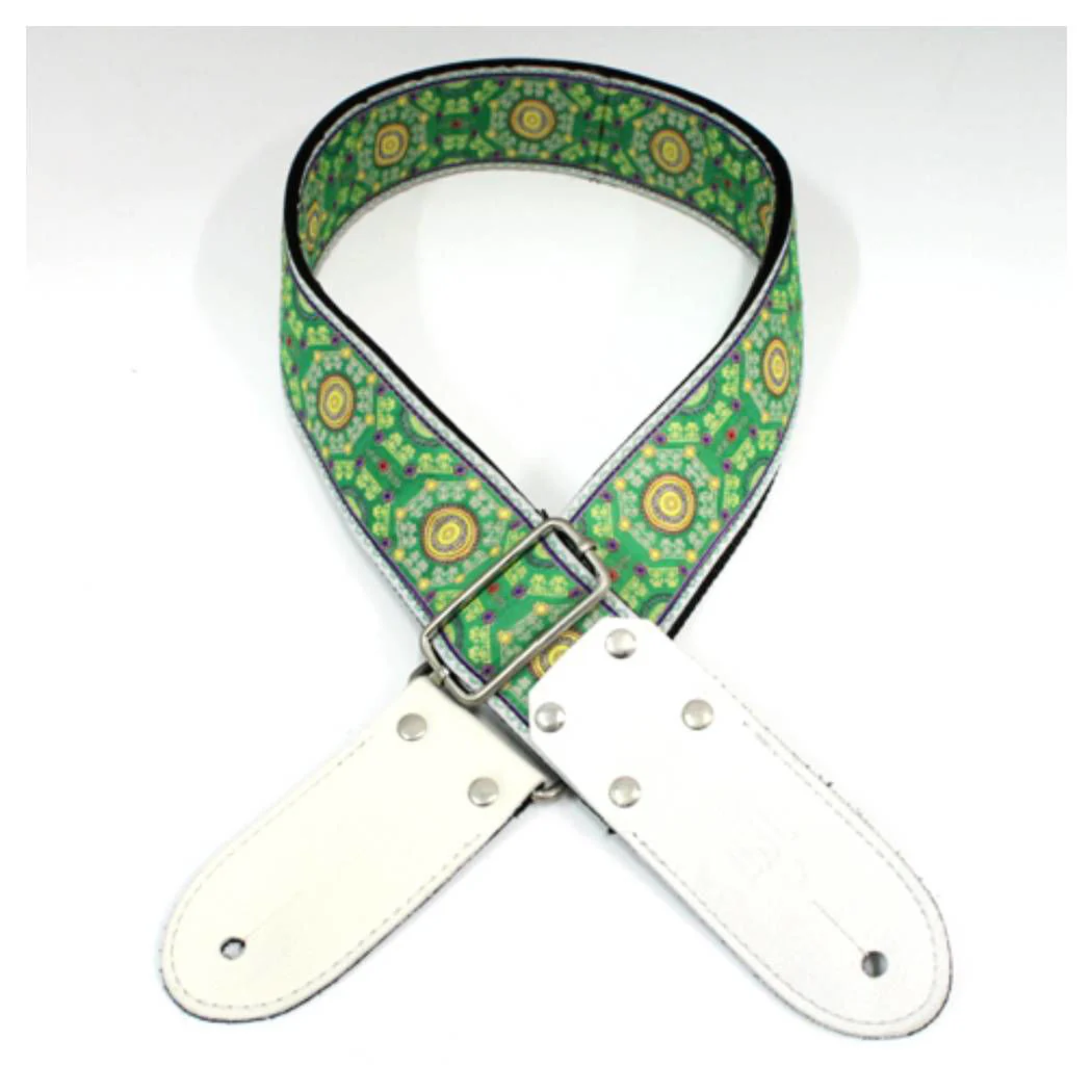 DSL Straps Weaving Series Jacquard Weaving Guitar Strap 2in  - SAL Green - Image 2