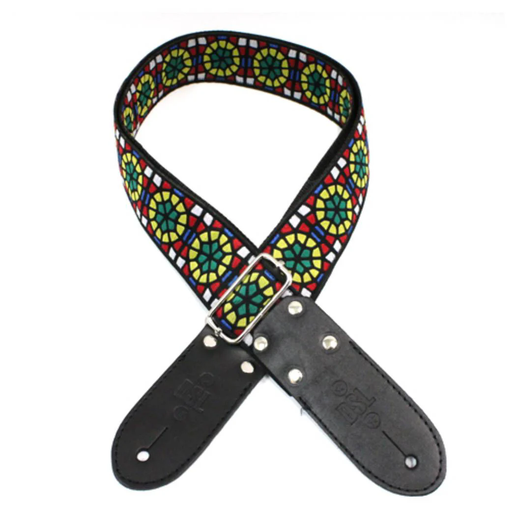 DSL Straps Weaving Series Jacquard Weaving Guitar Strap 2in  - SG Green - Image 2
