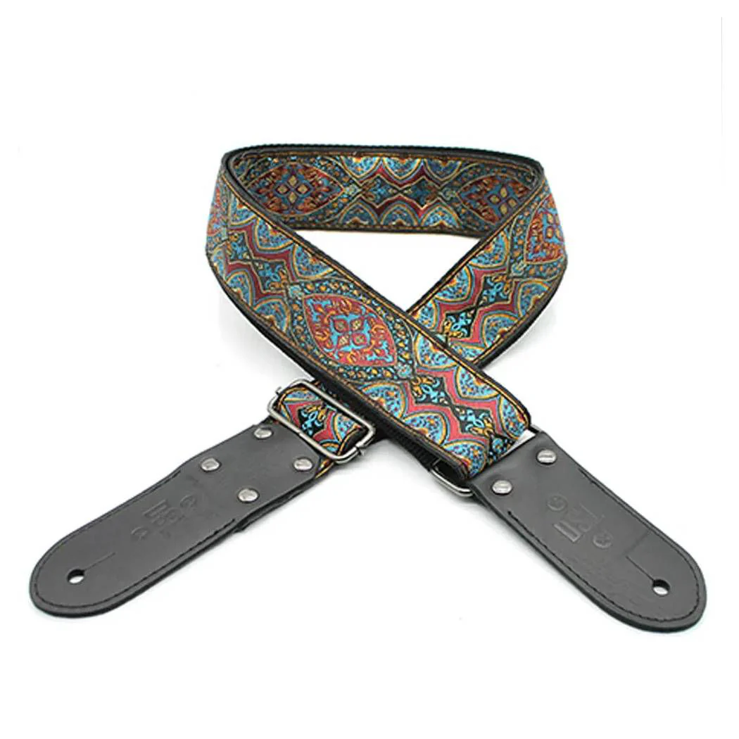 DSL Straps Weaving Series Jacquard Weaving Guitar Strap 2in  - Shiraz Red - Image 2