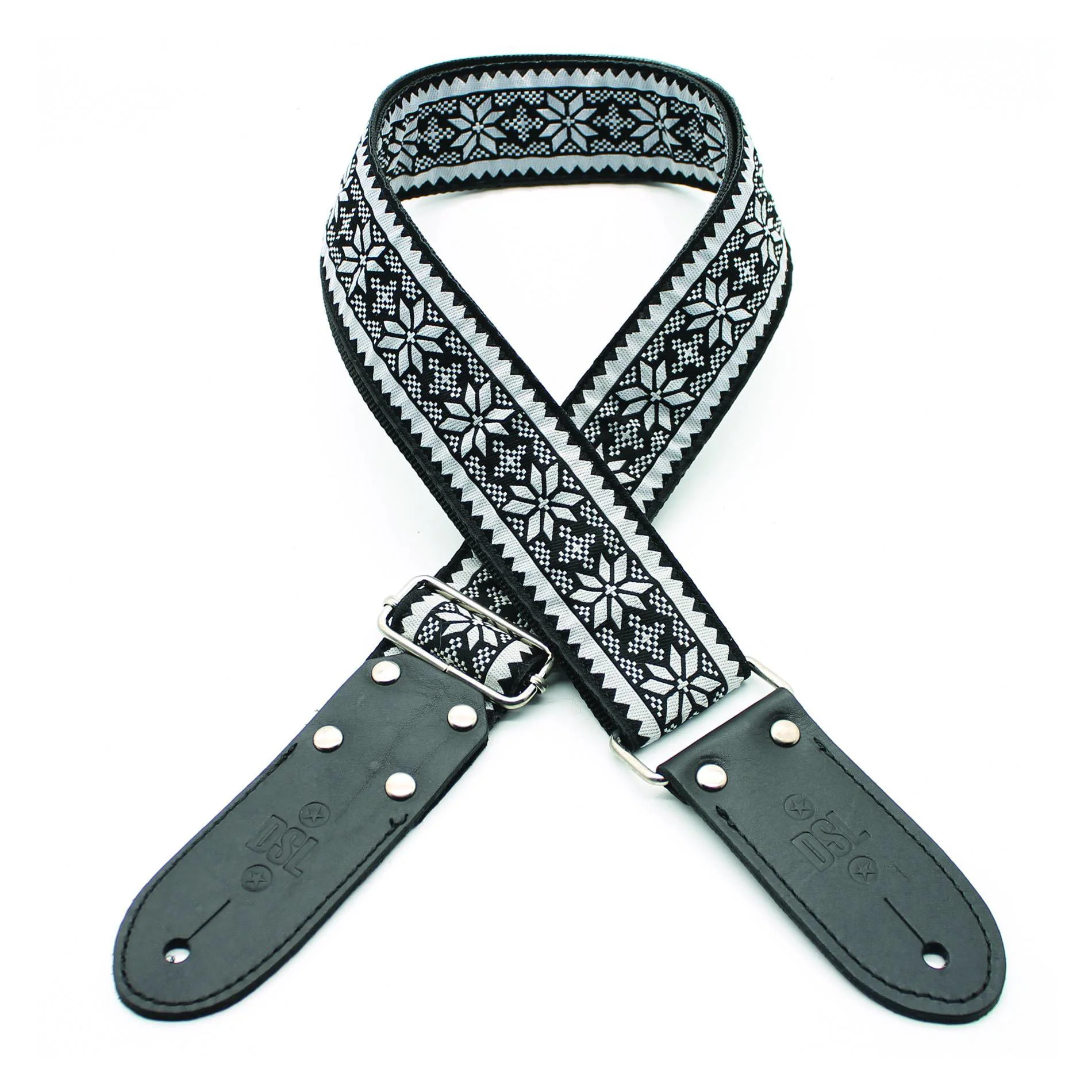 DSL Straps Weaving Series Jacquard Weaving Guitar Strap 2in  - Snow - Image 2