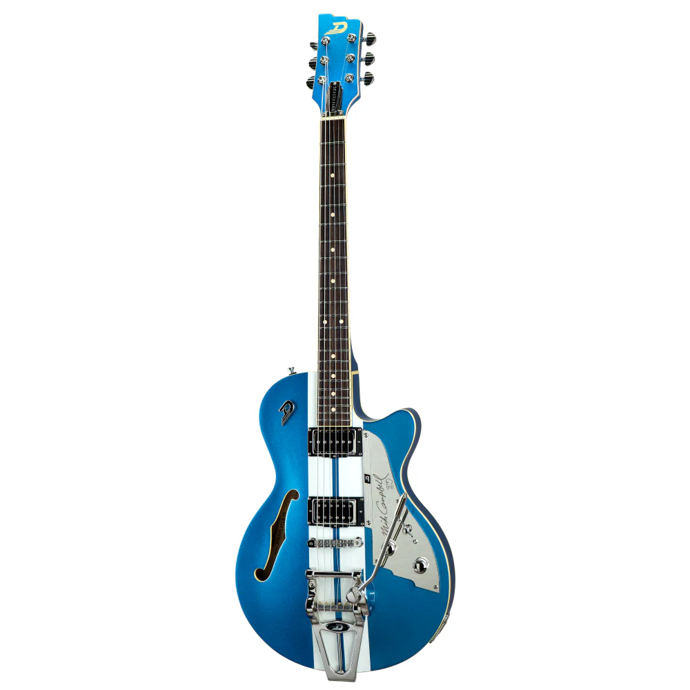 Duesenberg Alliance Series 30th Ann. Mike Campbell Hollowbody Electric Guitar in Blue/White - Image 3