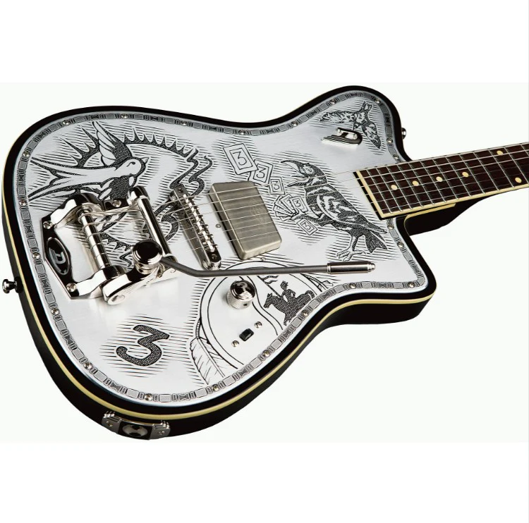 Duesenberg Alliance Series Johnny Depp Signature Electric Guitar - Black & Aluminium - Image 2
