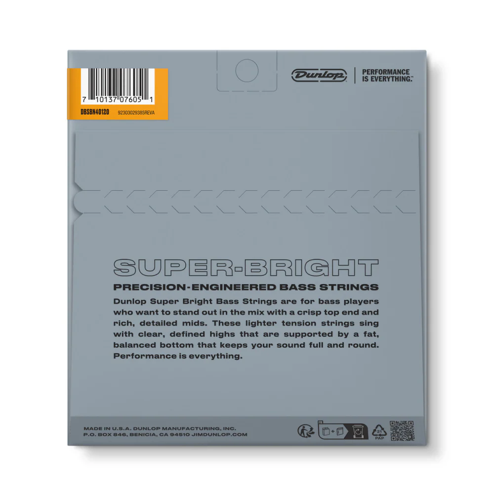Dunlop DBSBN40120 Super Bright 5-String Bass Strings - 40-120 - Image 2