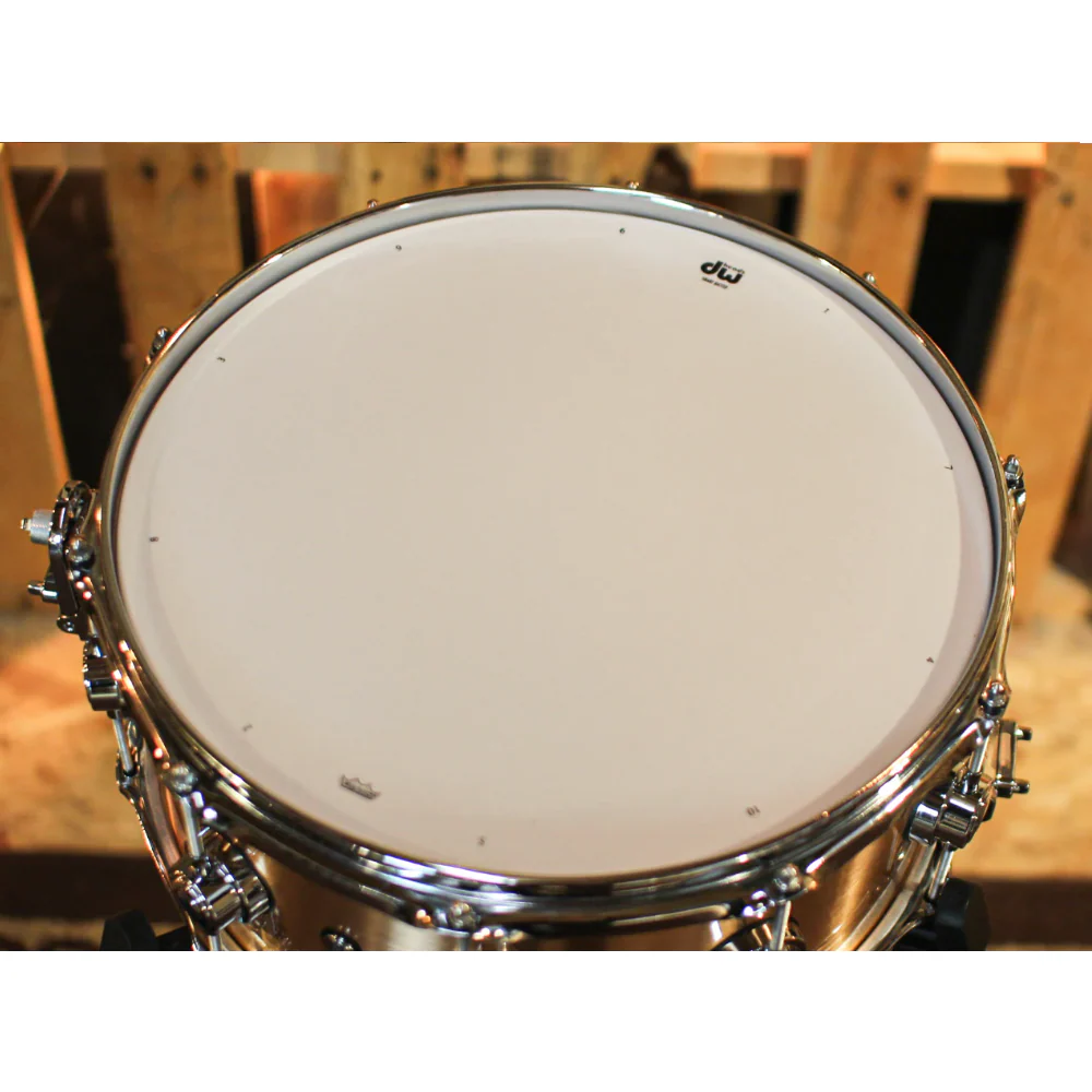 DW Collectors Series 14x6.5 3mm Shell Metal Snare Drum Brushed Bell Bronze - Image 3