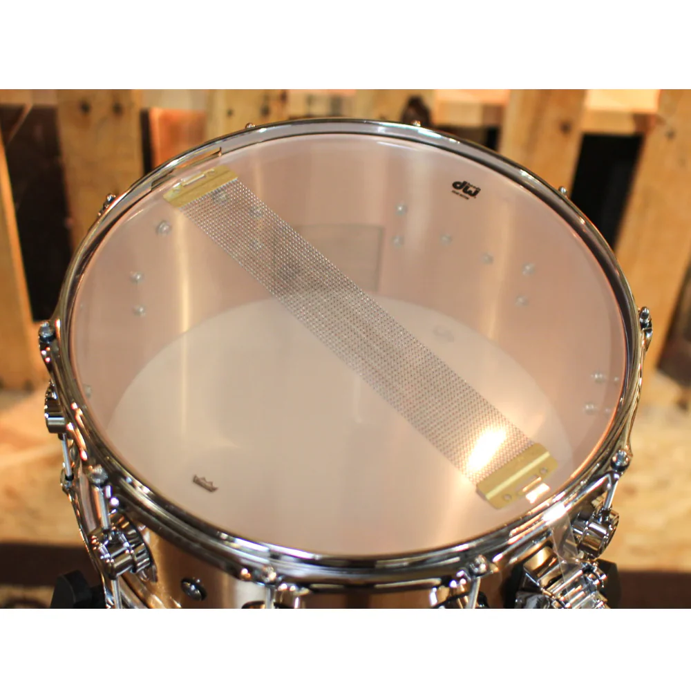 DW Collectors Series 14x6.5 3mm Shell Metal Snare Drum Brushed Bell Bronze - Image 7