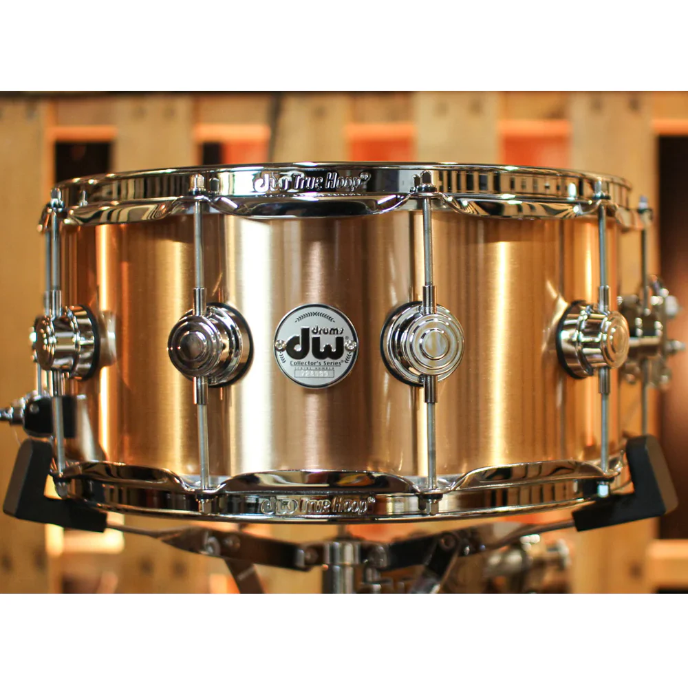 DW Collectors Series 14x6.5 3mm Shell Metal Snare Drum Brushed Bell Bronze - Image 8