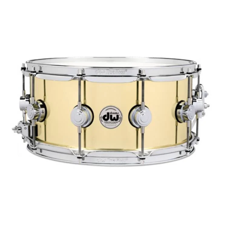DW Collectors Series Polished Brass 14x6.5in Snare Drum - Image 2