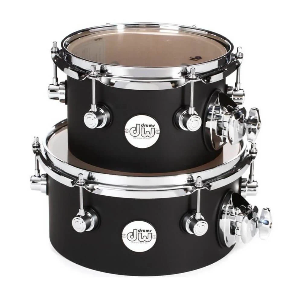 DW Design 6x5 + 8x5 2pc Concert Tom Set - Black Satin - Image 3