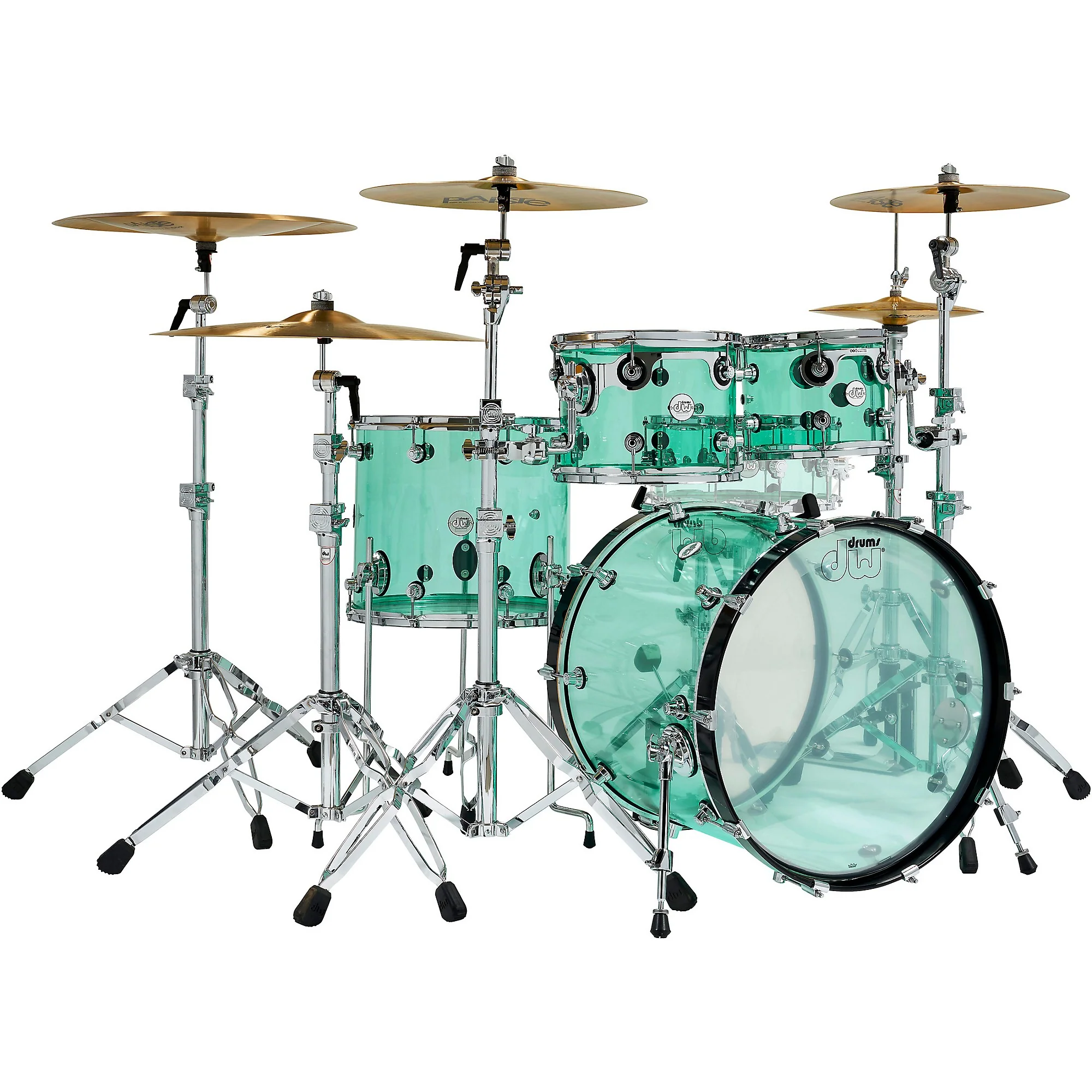 DW Design Series 22 inch 4-piece Drum Kit Shell Pack in Sea Acrylic - Image 3