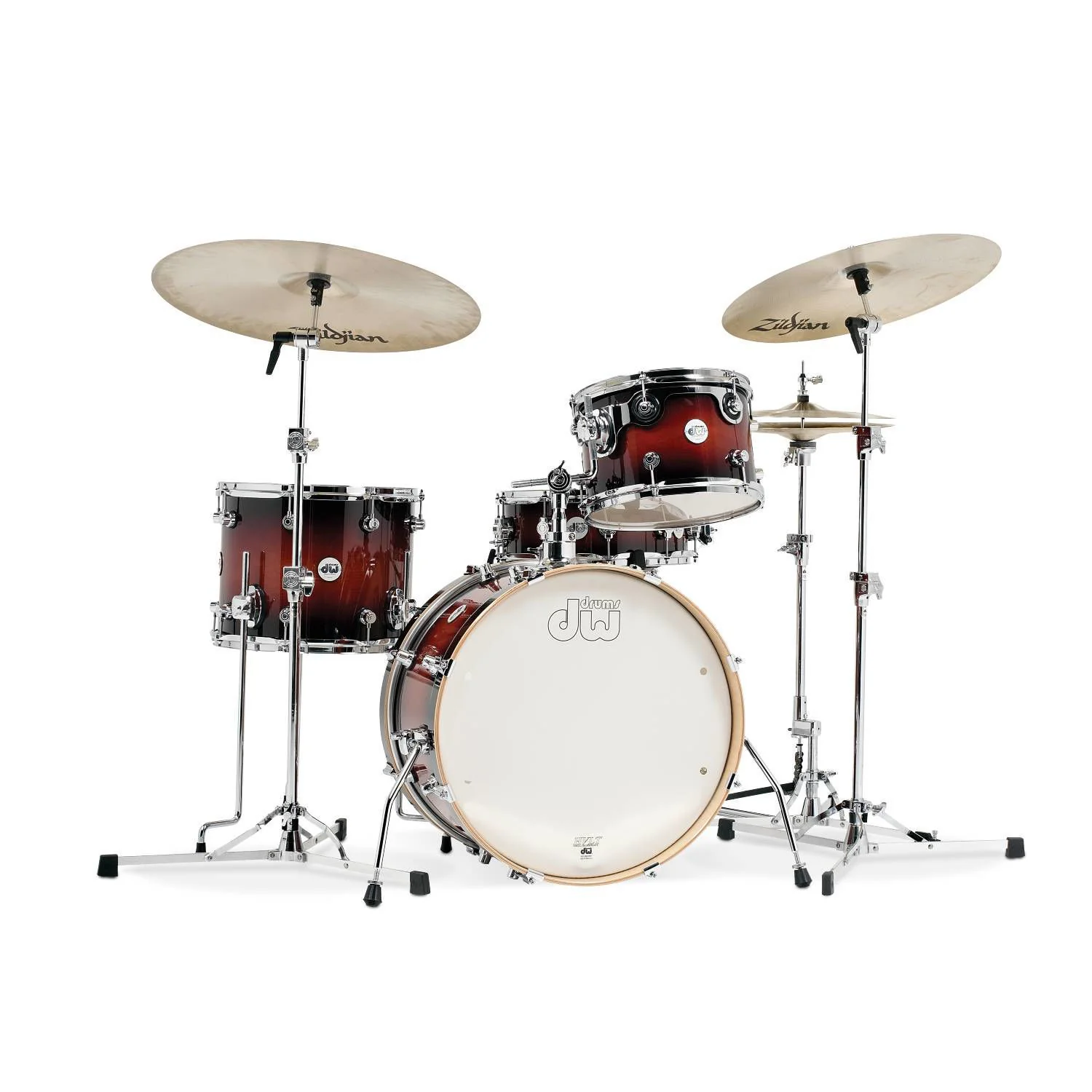 DW Design Series Frequent Flyer 4 Piece Drum Shell Pack in Tobacco Burst - Image 2