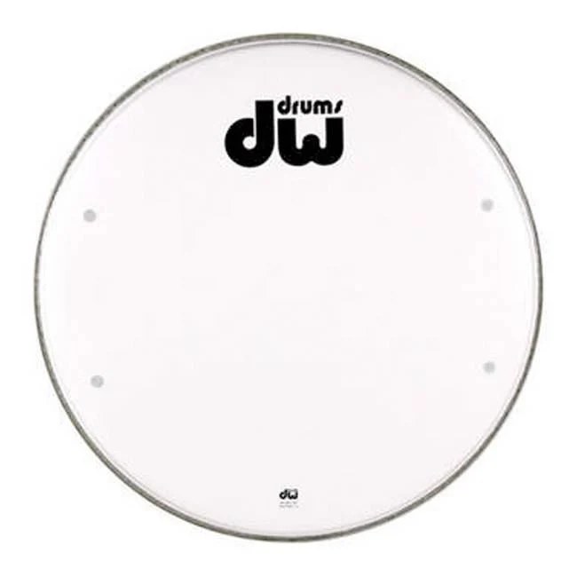 DW DRDHCW24KCL Non Vented Coated White 24 inch Bass Drum Head - Image 2