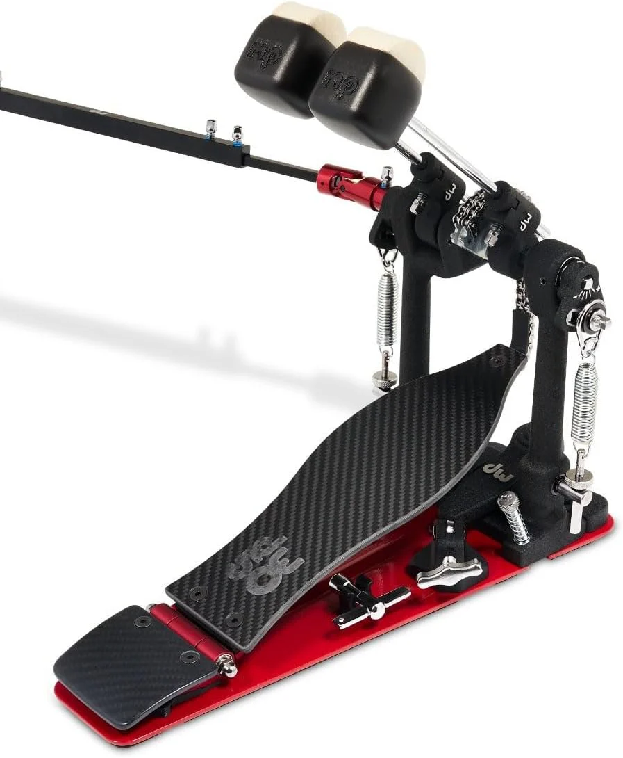 DW Limited Edition 50th Anniversary Carbon Fibre Double Kick Drum Pedal with Bag - Image 2